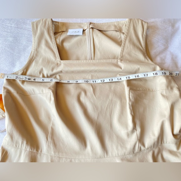 🆕 Akris Punto Beige/Orange Cotton Colorblock Midi Dress - Picture 11 of 15